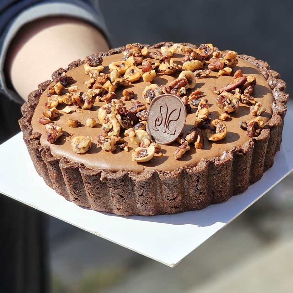 Nicolas Paciello et Dorner Frères -Mousse au chocolat, tarte sablée cacao, gianduja-pécan